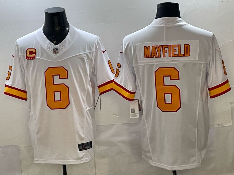 Men 2026 Nike Tampa Bay Buccaneers #6 Mayfield White 5th generation Throwback Limited NFL Jersey 003->tampa bay buccaneers->NFL Jersey